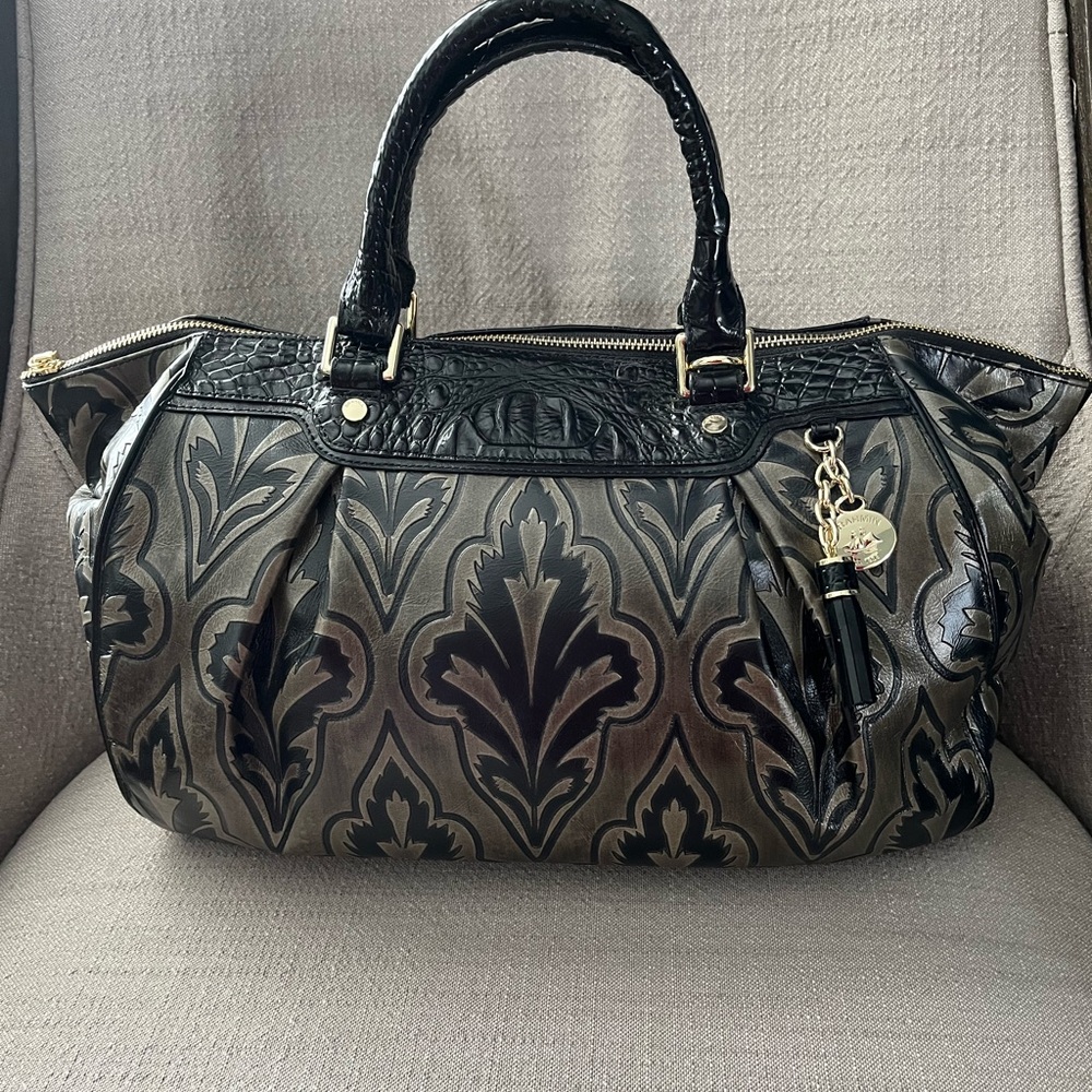 Brahmin Faye Satchel - Taupe Mirage